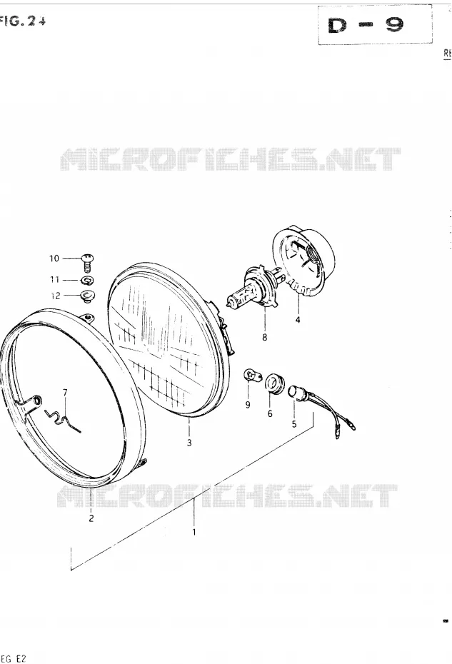 KOPLAMP (E2) Suzuki MOTO 400 GSX 1984  GSX400EE(E2)