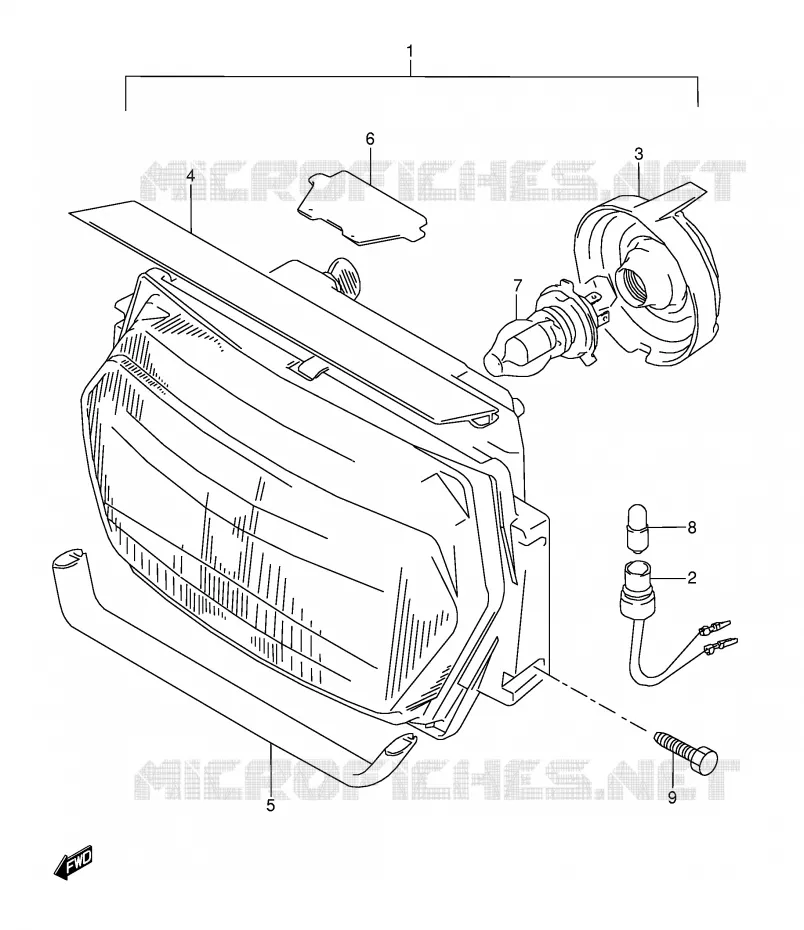 KOPLAMP (MODELE P/R) Suzuki MOTO 600 GSX-F 1991  GSX600FM(E2)