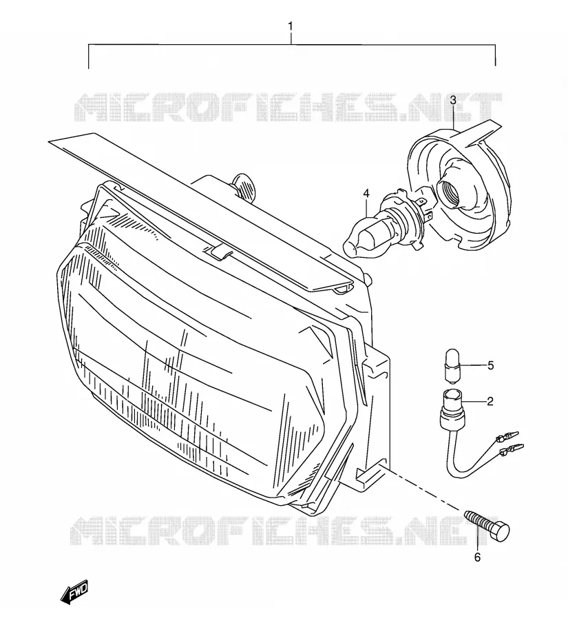 KOPLAMP (MODELE T) Suzuki MOTO 600 GSX-F 1990  GSX600FU2L(E2)