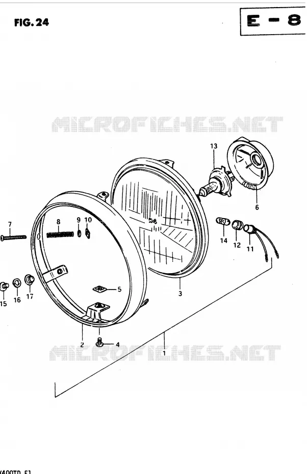 KOPLAMP Suzuki MOTO 400 GSX 1983  GSX400TD