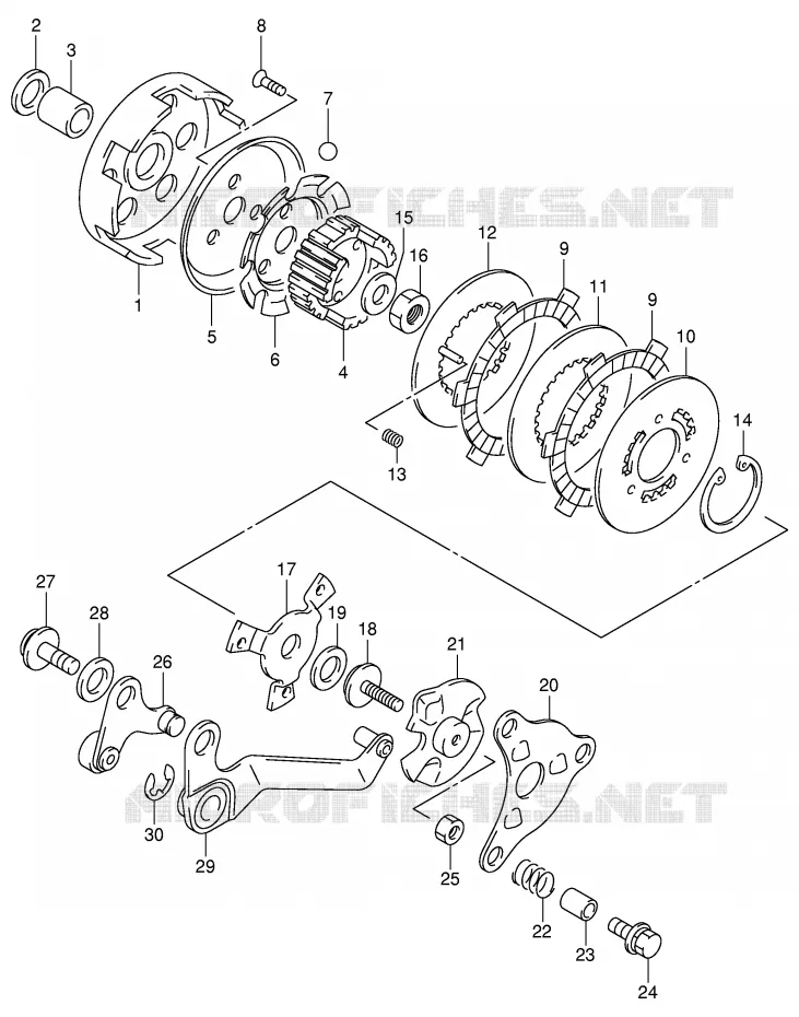 KOPPELING Suzuki MOTO 50 JR 2001  JR50K1(P3/P28)