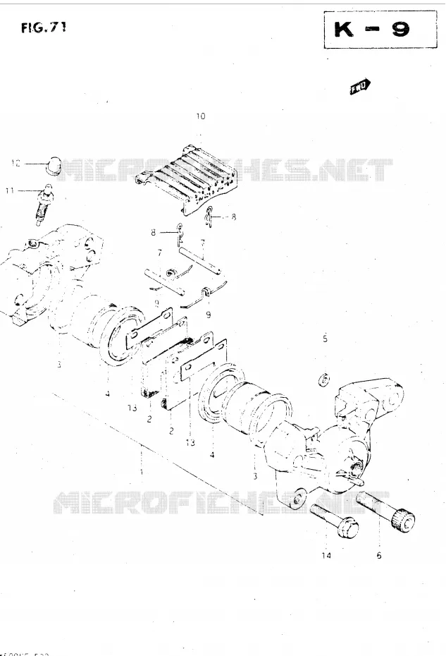 REAR CALIPER (MODELE E) Suzuki MOTO 500 GSX-E 1985  GSX500ESF(E39)
