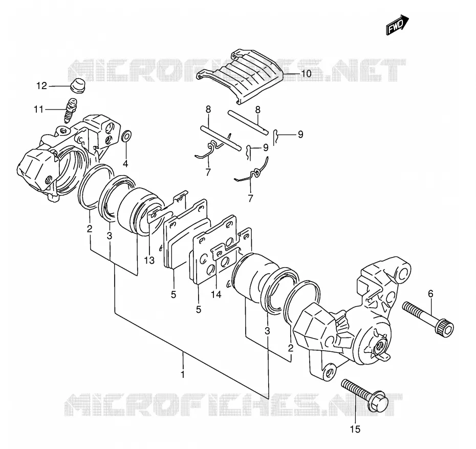 REAR CALIPER (MODELE K/L/M/N) Suzuki MOTO 750 GSX-F 1995  GSX750FS(E2)