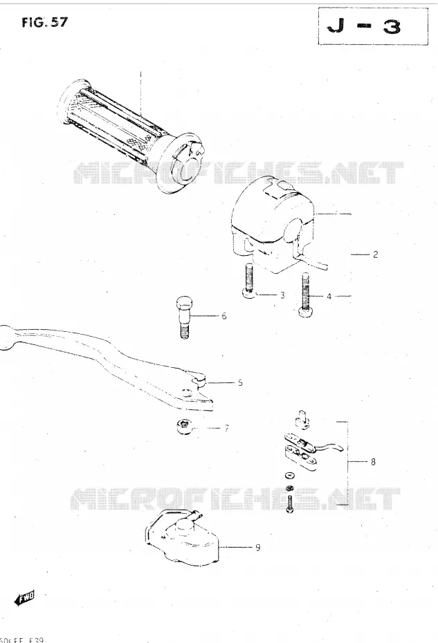 RIGHT SWITCH - HANDGREEP (GSX500ESE/ESF) Suzuki MOTO 500 GSX-E 1984  GSX500ESE(E39)