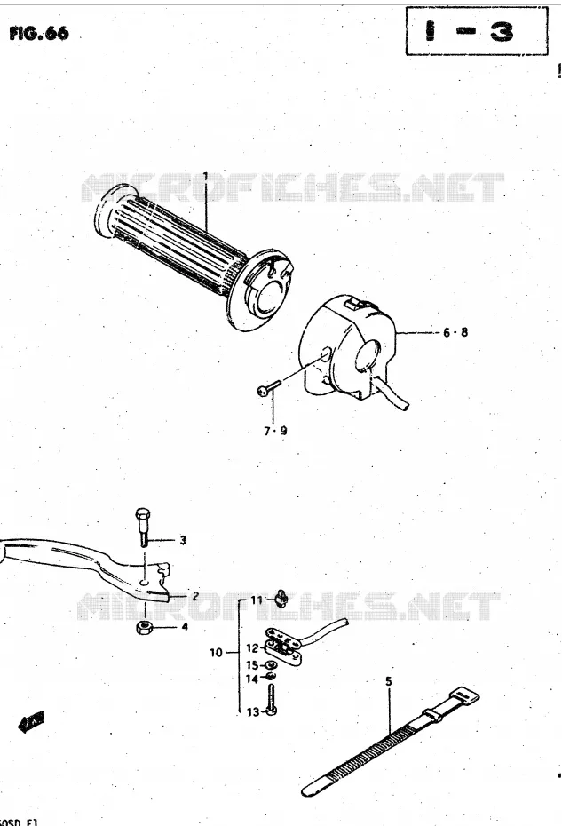 RIGHT SWITCH - HANDGREEP (MODELE Z) Suzuki MOTO 750 GSX-S 1982  GSX750SZ(E1)