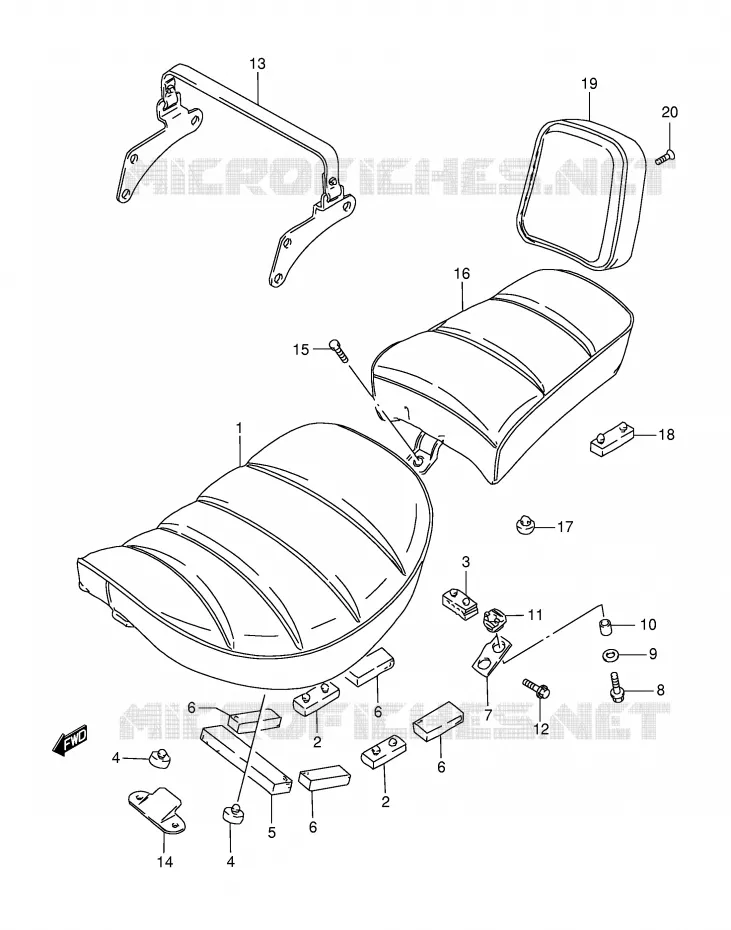 SEAT (MODELE K2/K3) Suzuki MOTO 650 SAVAGE 2001  LS650PK1(E2)
