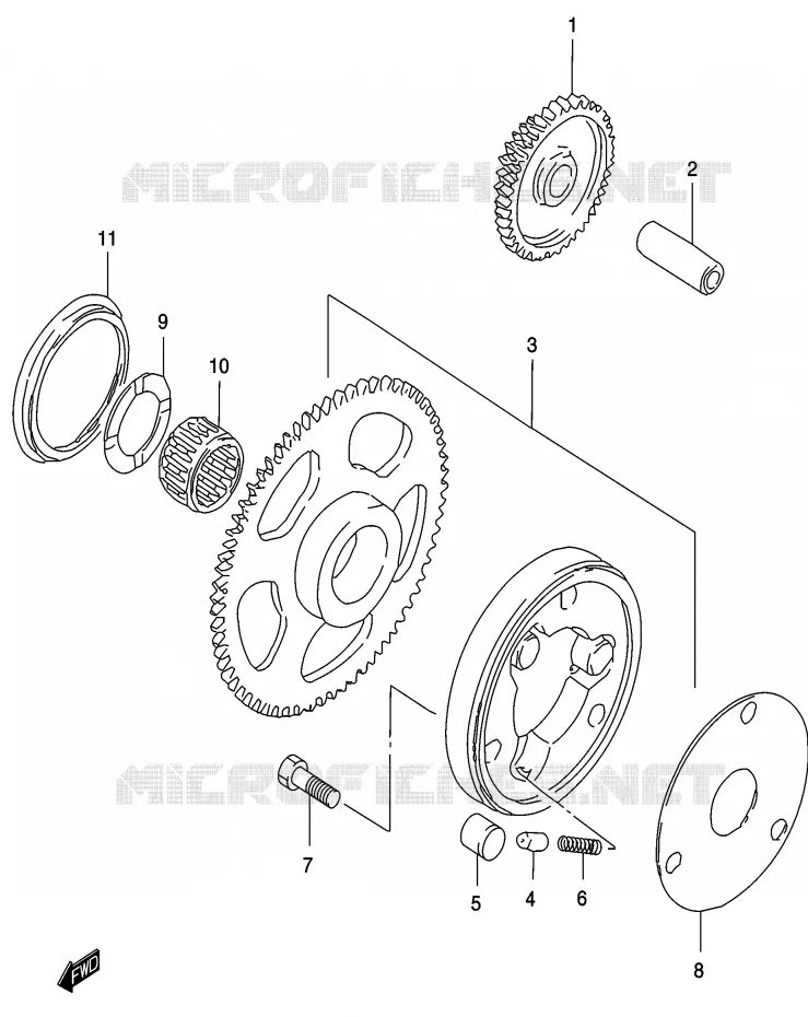 STARTMOTOR CLUTCH Suzuki MOTO 250 MARAUDER 2003  GZ250K3(K3)