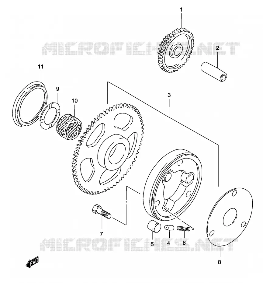STARTMOTOR CLUTCH Suzuki MOTO 250 MARAUDER 2003  GZ250LK3(P19)