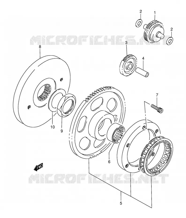 STARTMOTOR CLUTCH Suzuki MOTO 650 BOULEVARD 1997  LS650PV(E3/E28)