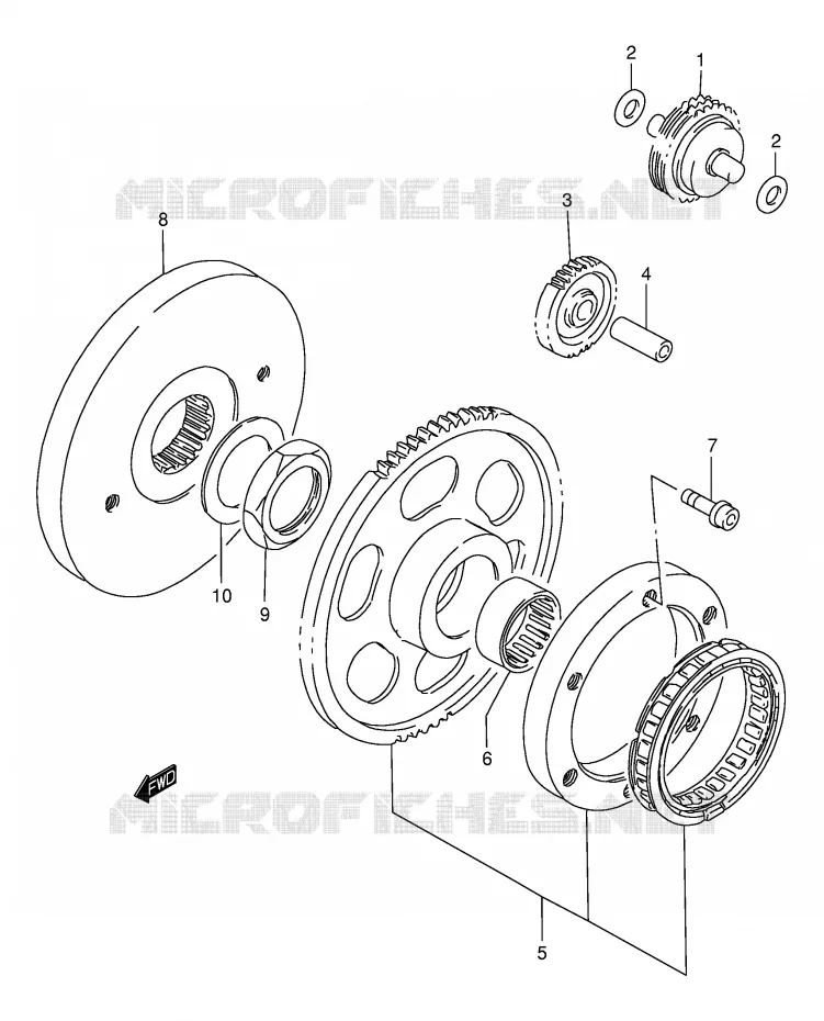 STARTMOTOR CLUTCH Suzuki MOTO 650 SAVAGE 1997  LS650PV(E2)