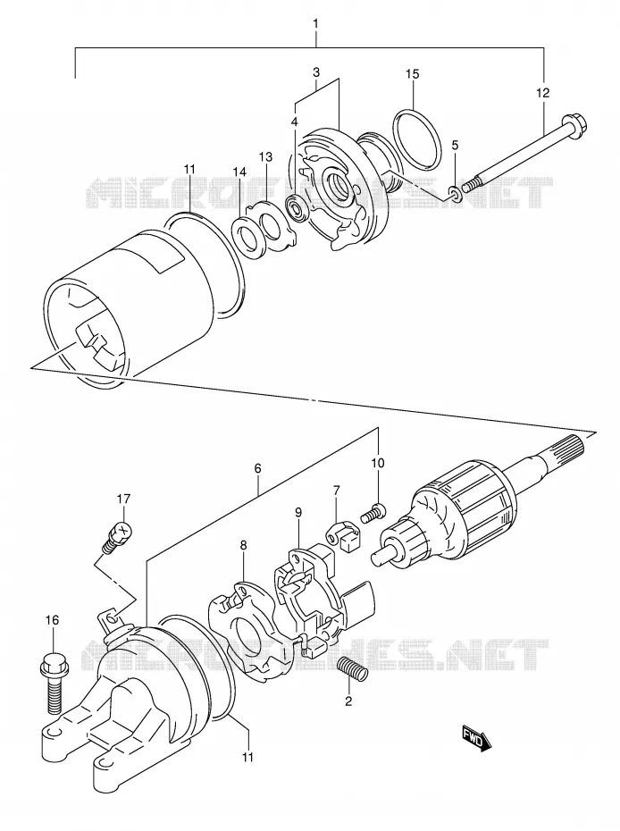 STARTMOTOR (MODELE K1/K2/K3) Suzuki MOTO 600 GSX-F 2002  GSX600FUK2(E2)