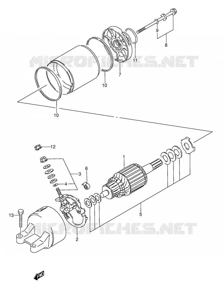 STARTMOTOR Suzuki MOTO 600 GSX-F 1992  GSX600FUN(E2)