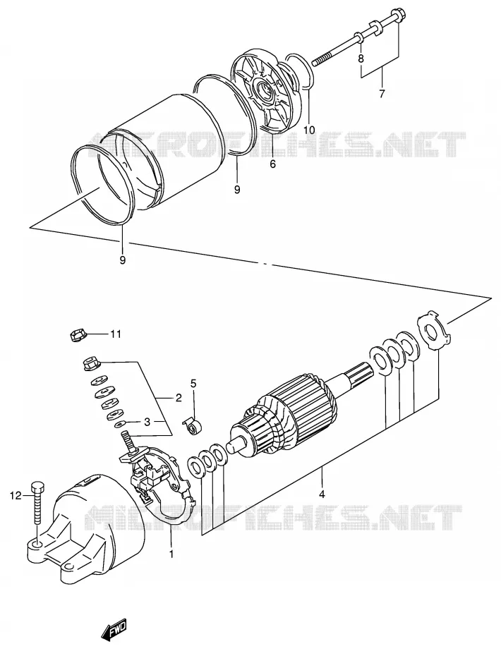 STARTMOTOR Suzuki MOTO 750 GSX 2001  GSX750K1(E4)