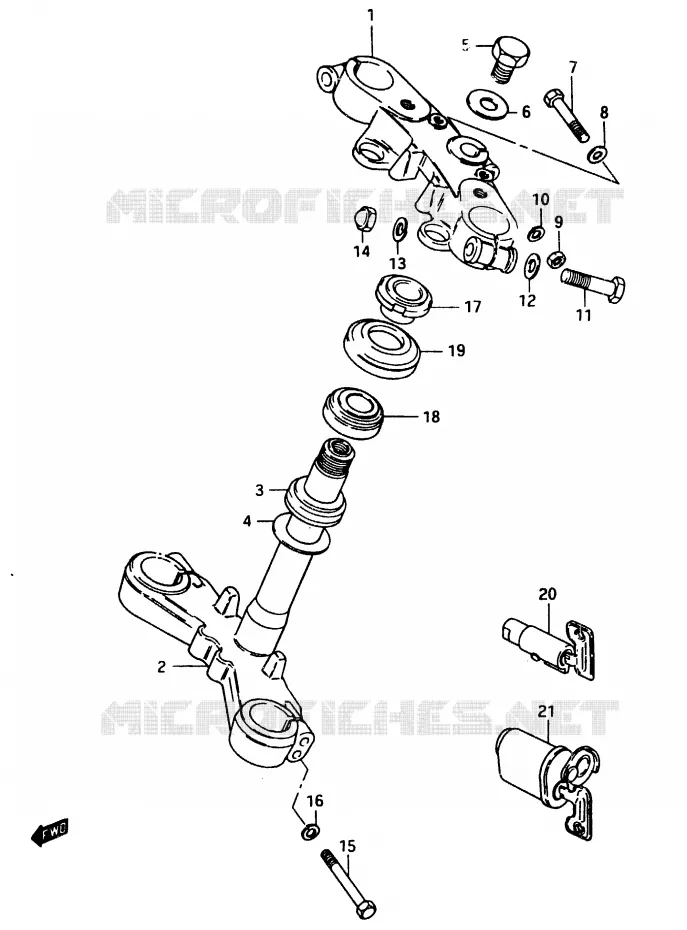 STUURKOLOM (MODELE D) Suzuki MOTO 750 GSX-E 1984  GSX750EE(D/E)
