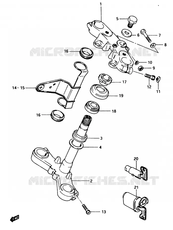 STUURKOLOM (MODELE E) Suzuki MOTO 750 GSX-E 1984  GSX750ESE(D/E)