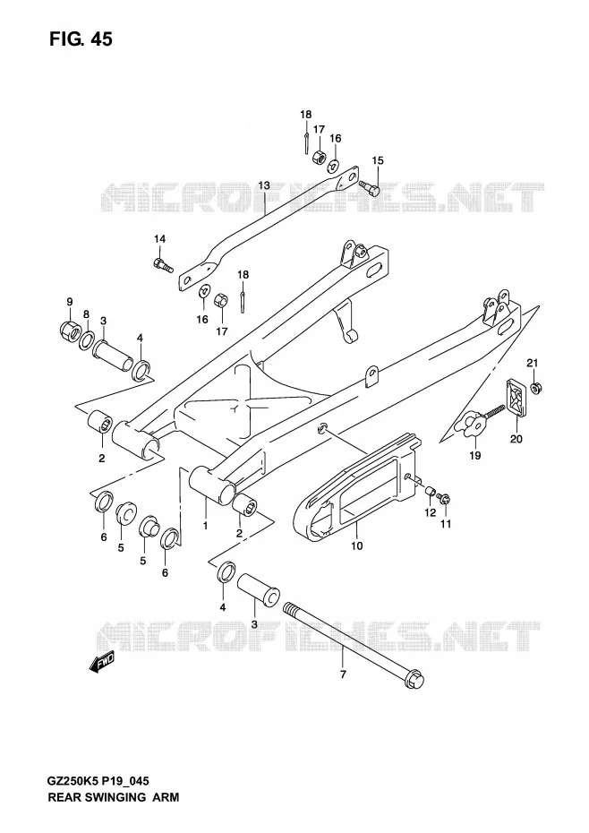 SWINGARM Suzuki MOTO 250 MARAUDER 2004  GZ250K4(P19)