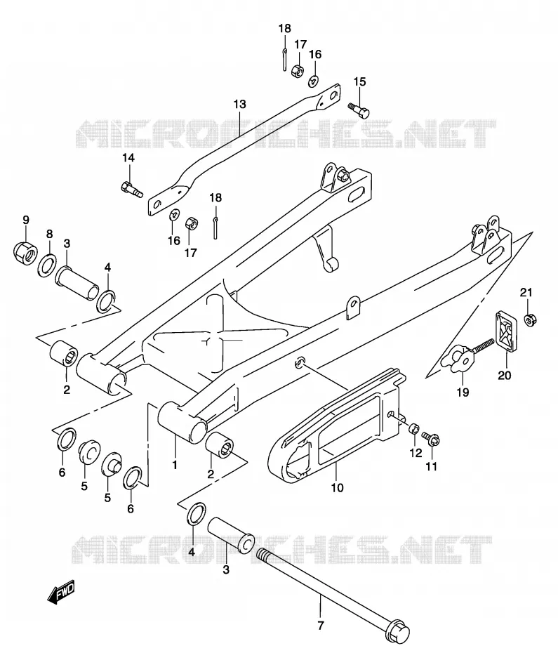 SWINGARM Suzuki MOTO 250 MARAUDER 2005  GZ250K5(P3)