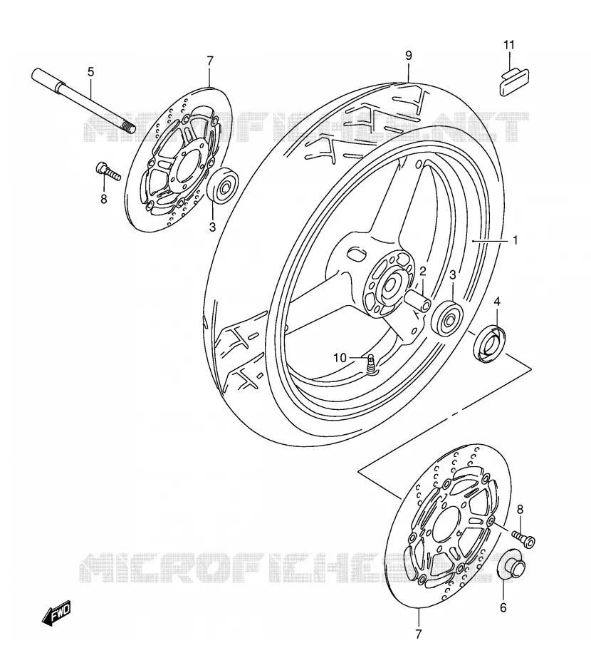 VOORWIEL (MODELE K3) Suzuki MOTO 750 GSX-F 1999  GSX750FX(E2)