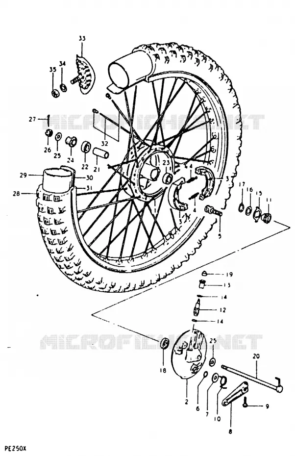 VOORWIEL Suzuki MOTO 250 PE 1981  PE250X(T/X)