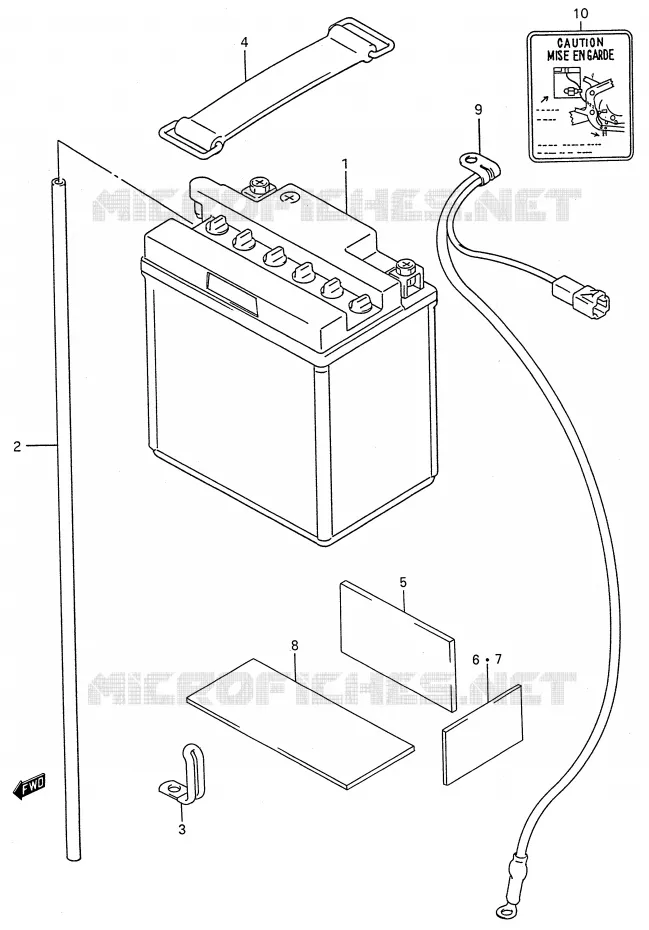 ACCU (MODELE K/L/M/N/P/R/S/T) Suzuki MOTO 600 GSX-F 1988  GSX600FU2J(E28)