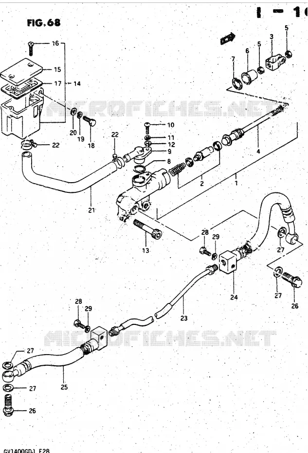 ACHTER HOOFDREMCILINDER Suzuki MOTO 1400 CAVALCADE 1988  GV1400GCJ(DG-DJ/CJ)