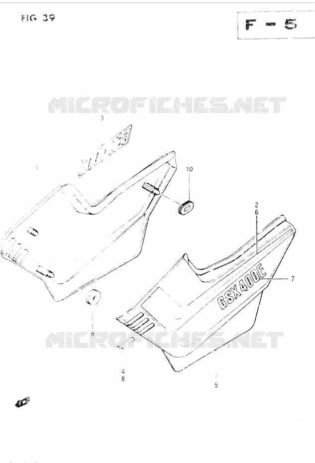 ACHTER KUIP  (GSX400EE) Suzuki MOTO 400 GSX 1984  GSX400EE(E2)