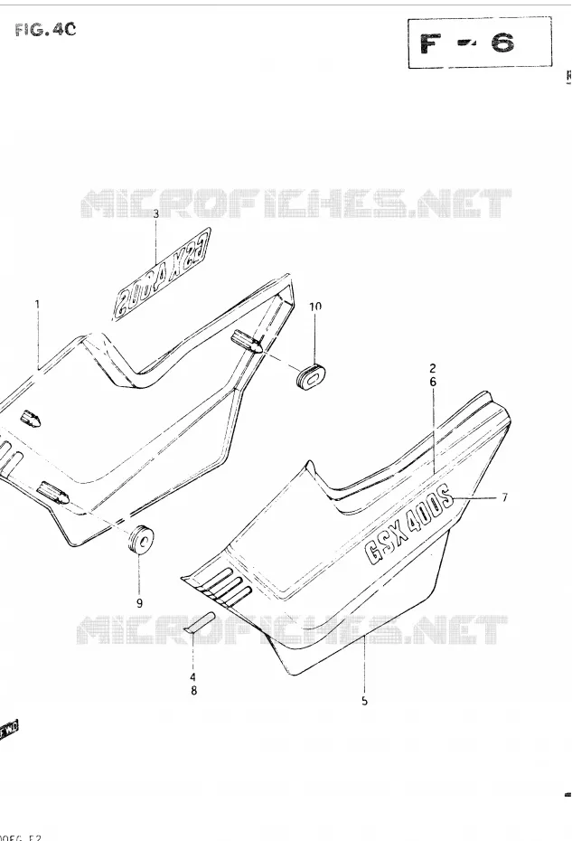 ACHTER KUIP  (GSX400SE) Suzuki MOTO 400 GSX 1984  GSX400EE(E2)