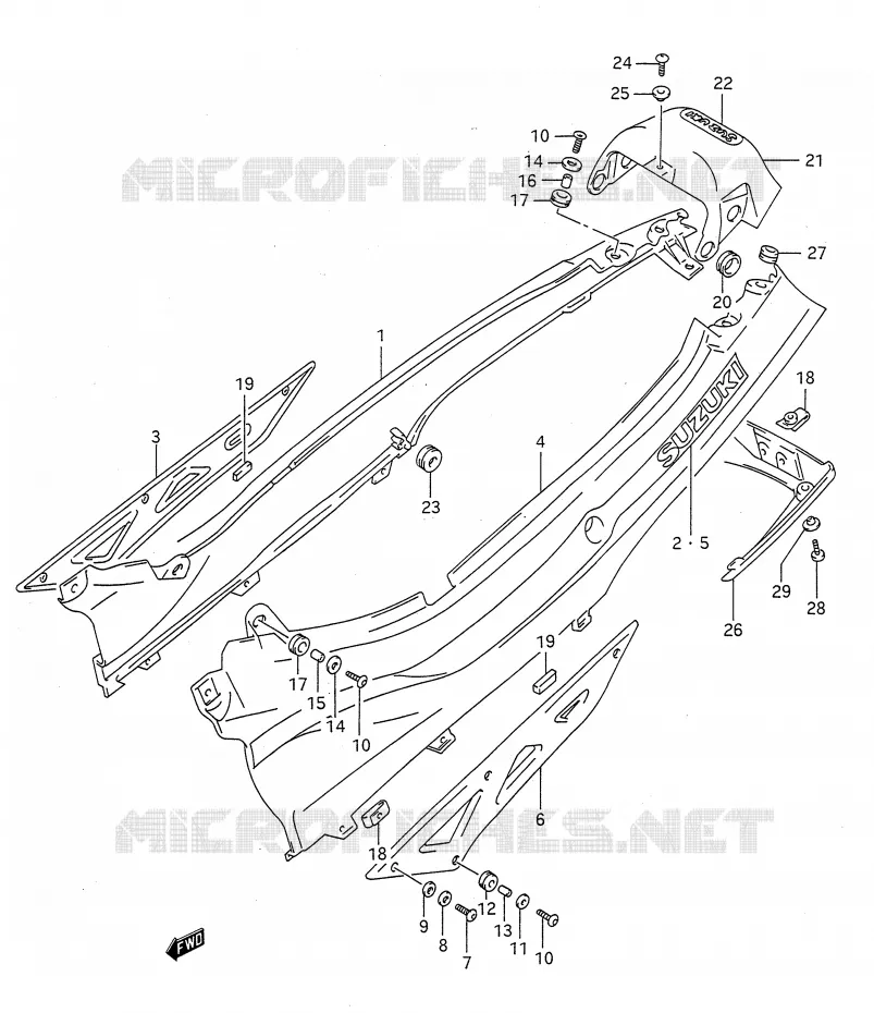 ACHTER KUIP  (MODELE M) Suzuki MOTO 750 GSX-F 1991  GSX750FM(E28)