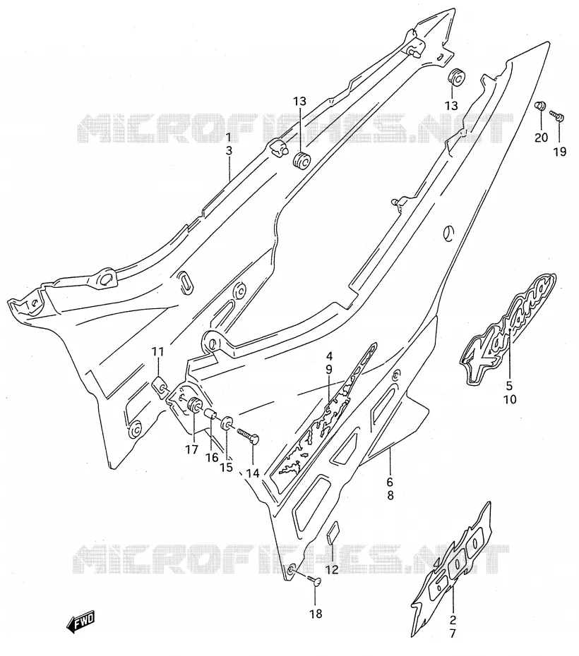 ACHTER KUIP  (MODELE R/S) Suzuki MOTO 600 GSX-F 1991  GSX600FM(E28)