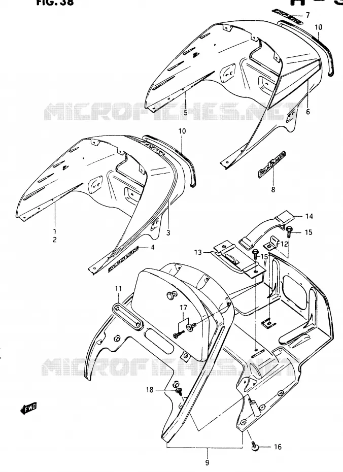 ACHTER KUIP - SEAT COWL (GSX750ESF/EF/ESG) Suzuki MOTO 750 GSX-E 1985  GSX750EFF(F)