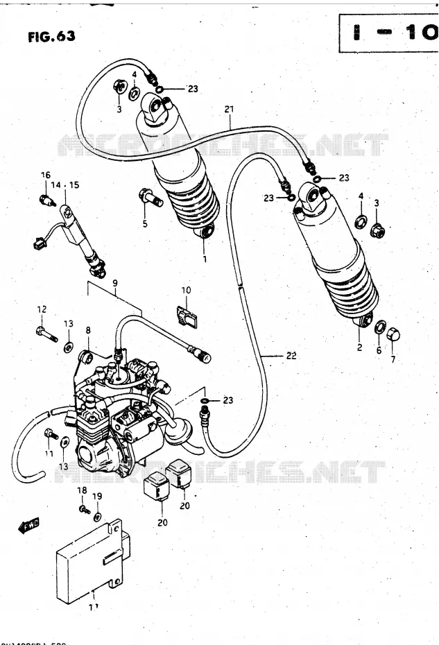 ACHTER SCHOKDEMPER Suzuki MOTO 1400 CAVALCADE 1986  GV1400GDG(DG-DJ/CJ)
