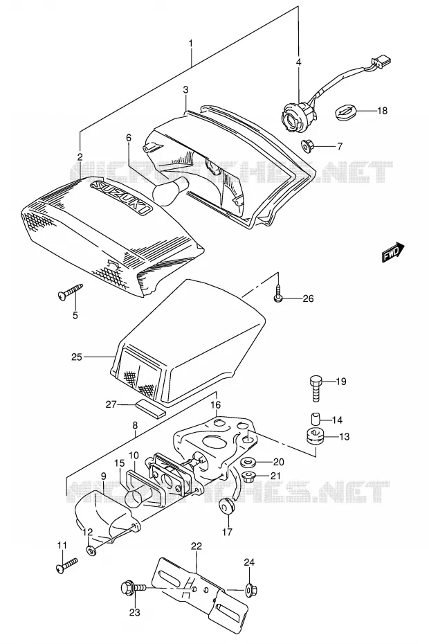 ACHTERLICHT (MODELE P/R/S/T) Suzuki MOTO 600 GSX-F 1996  GSX600FUT(E2)