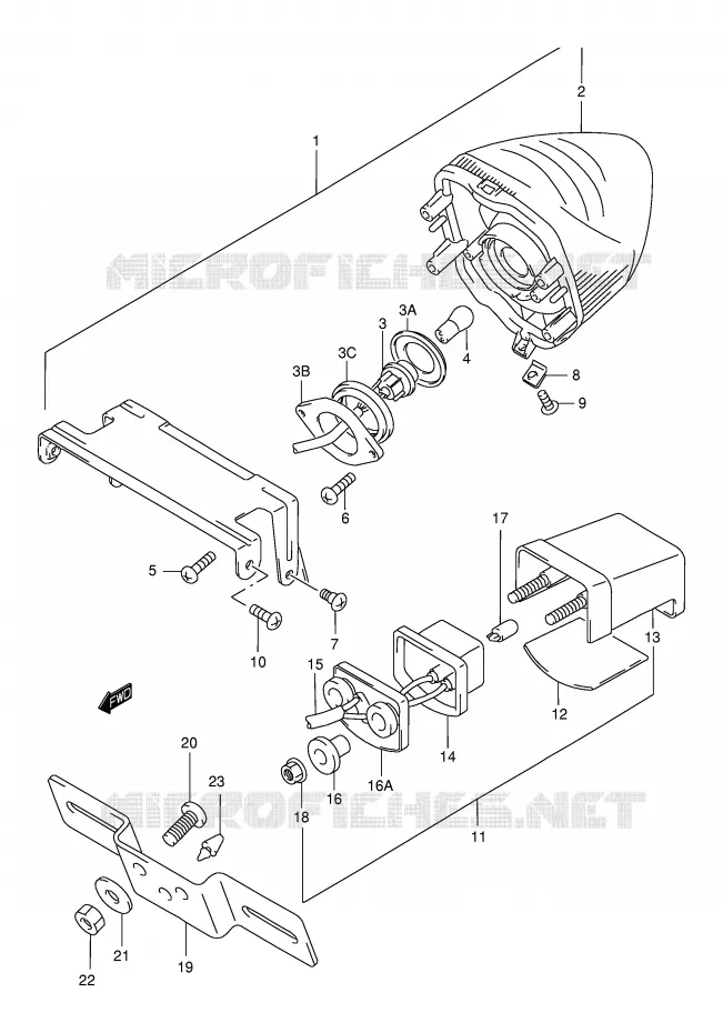 ACHTERLICHT (MODELE W/X/Y/K1/K2) Suzuki MOTO 750 GSX-F 2000  GSX750FY(E2)