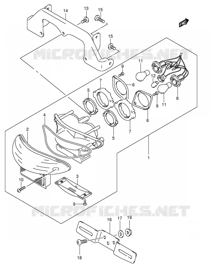 ACHTERLICHT Suzuki MOTO 600 GSX-F 2004  GSX600FK4(E2)