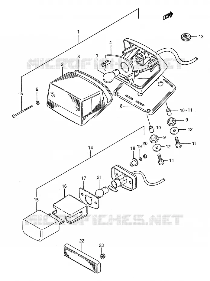ACHTERLICHT Suzuki MOTO 650 BOULEVARD 1988  LS650PJ(E28)
