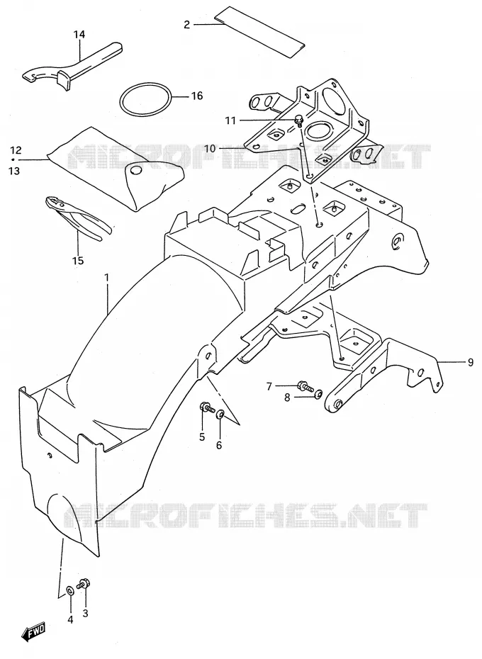 ACHTERSPATBORD Suzuki MOTO 600 GSX-F 1993  GSX600FP(E28)