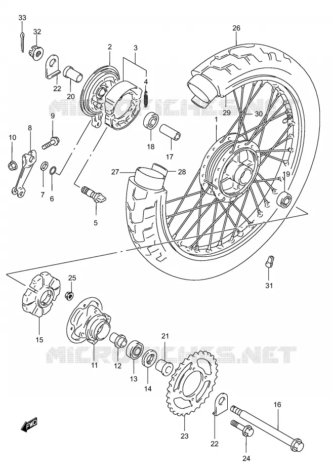 ACHTERWIEL Suzuki MOTO 250 MARAUDER 2004  GZ250K4(P3)