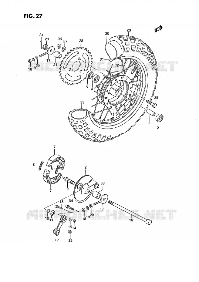 ACHTERWIEL Suzuki MOTO 50 JR 1992  JR50N(P28)
