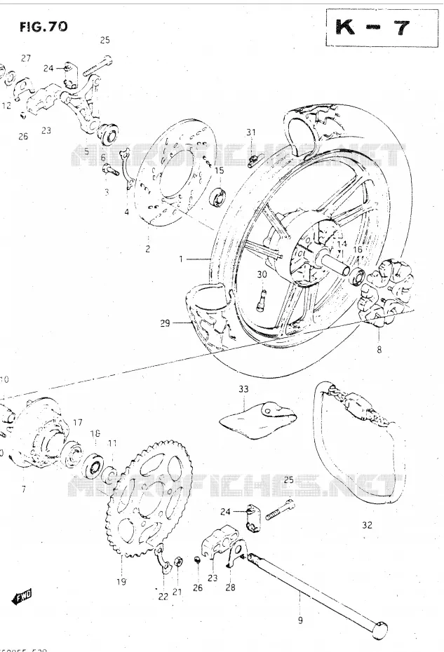 ACHTERWIEL Suzuki MOTO 500 GSX-E 1985  GSX500EF(E39)