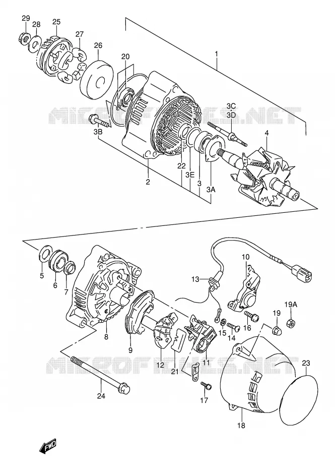 ALTERNATOR Suzuki MOTO 600 GSX-F 1995  GSX600FS(E2)