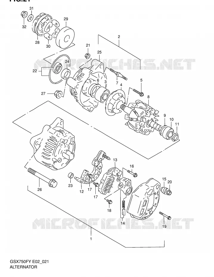 ALTERNATOR Suzuki MOTO 750 GSX-F 2001  GSX750FK1(E2)