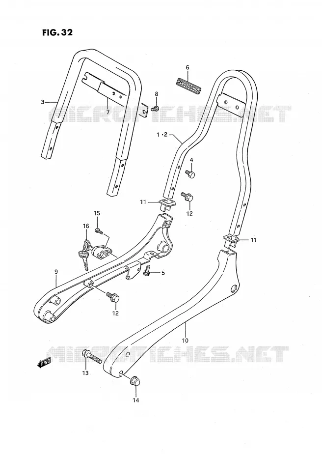 BACKREST Suzuki MOTO 650 SAVAGE 1990  LS650PL(E2)