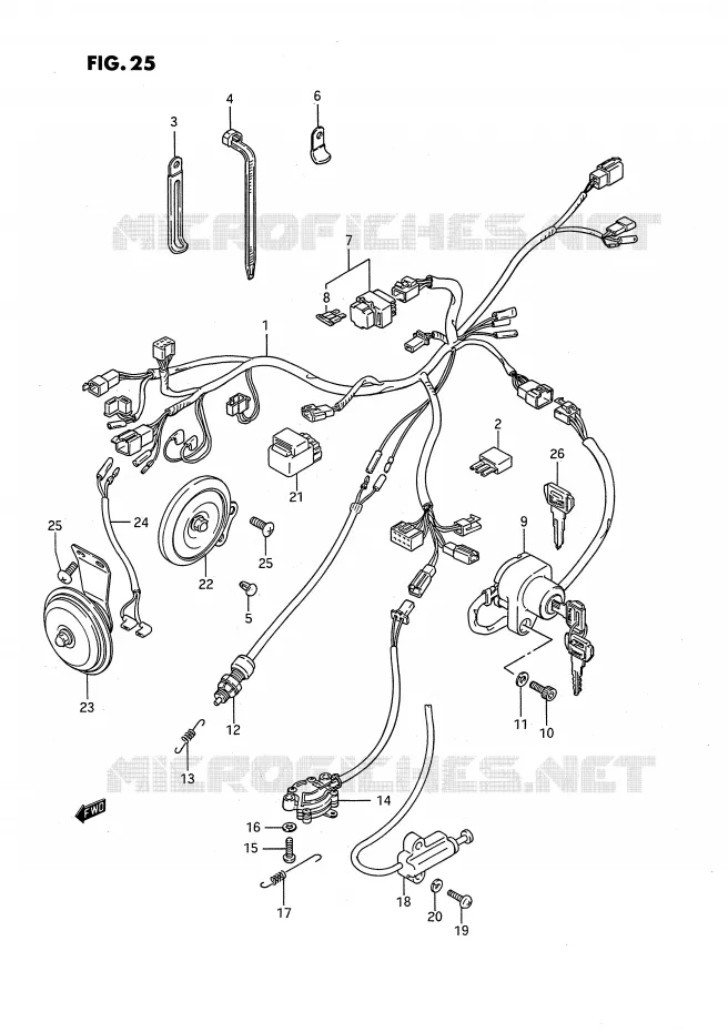 BEDRADING (MODELE G/J/K/L/M) Suzuki MOTO 650 SAVAGE 1989  LS650PK(E2)