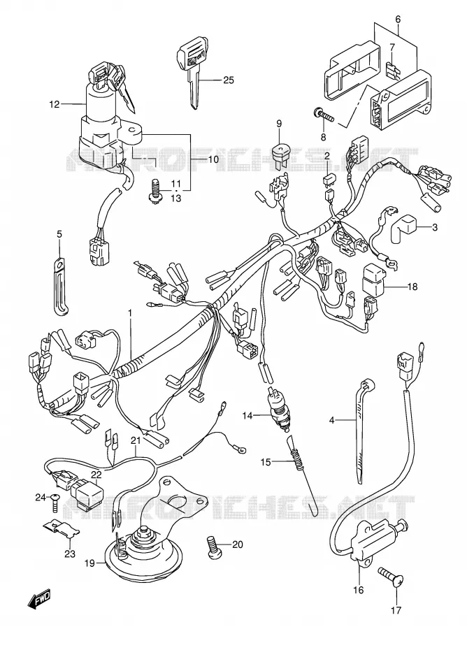BEDRADING (MODELE J/K/L/M/N/P/R) Suzuki MOTO 600 GSX-F 1996  GSX600FUT(E2)