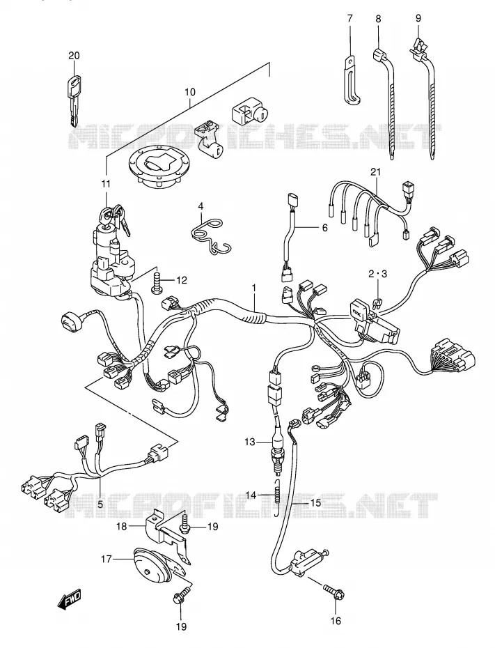 BEDRADING (MODELE K3) Suzuki MOTO 750 GSX-F 2000  GSX750FY(E2)