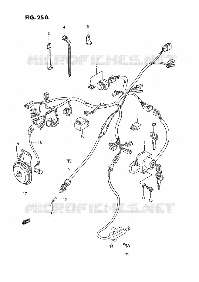 BEDRADING (MODELE R) Suzuki MOTO 650 SAVAGE 1986  LS650FG(E2)