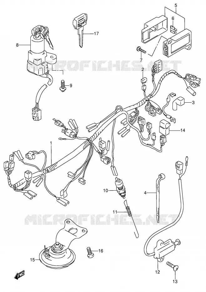 BEDRADING (MODELE S) Suzuki MOTO 600 GSX-F 1994  GSX600FU2R(E2)