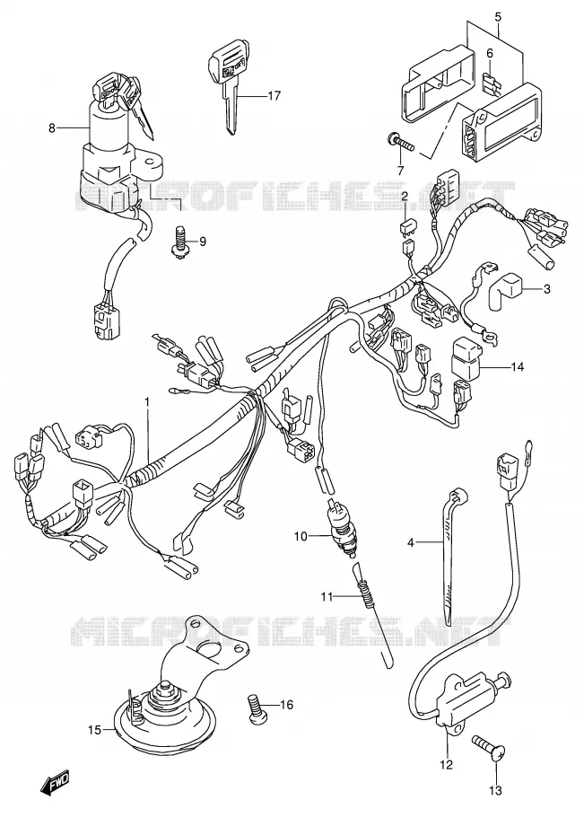 BEDRADING (MODELE T) Suzuki MOTO 600 GSX-F 1991  GSX600FUM(E2)