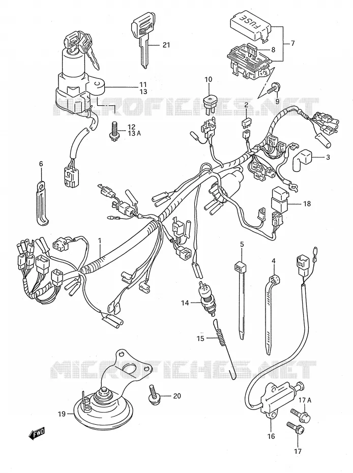 BEDRADING Suzuki MOTO 750 GSX-F 1993  GSX750FP(E28)