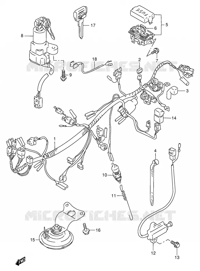 BEDRADING Suzuki MOTO 750 GSX-F 1997  GSX750FV(E4)